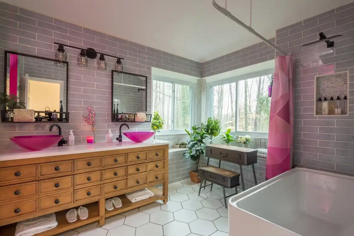 Bathroom renovation after water damage restoration in Laplace