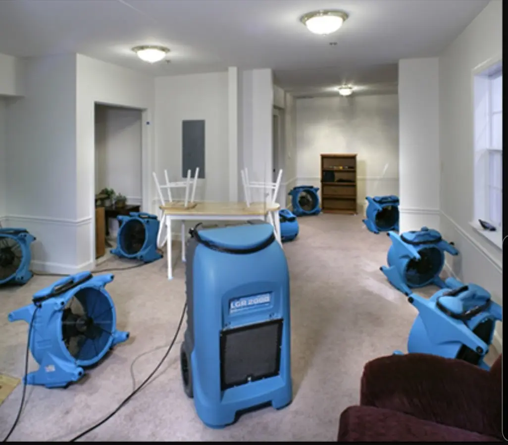 Air movers and dehumidifier setup for Water Extraction & Removal in Laplace
